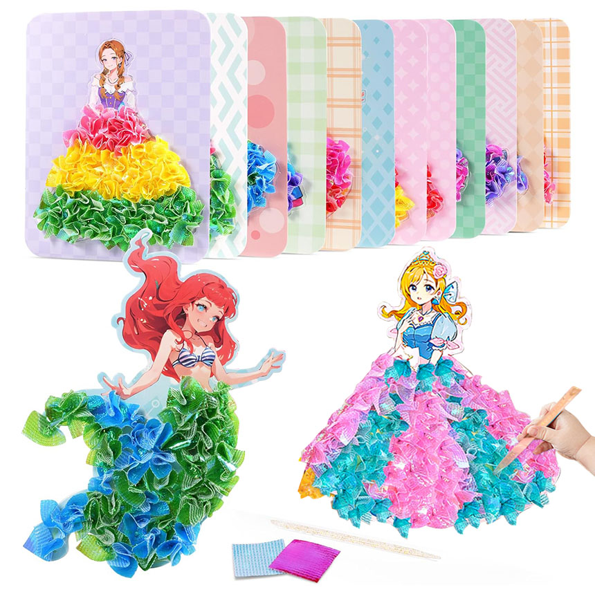 Board Game Simple - 3-12pcs Sticker Cards Fabric Art Craze