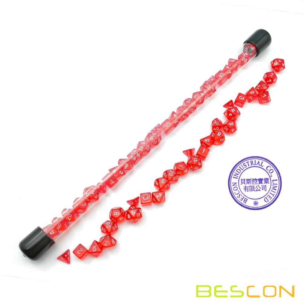 Bescon 28pcs Translucent Red M - Dice Set Polyhedral ulasan dan harga