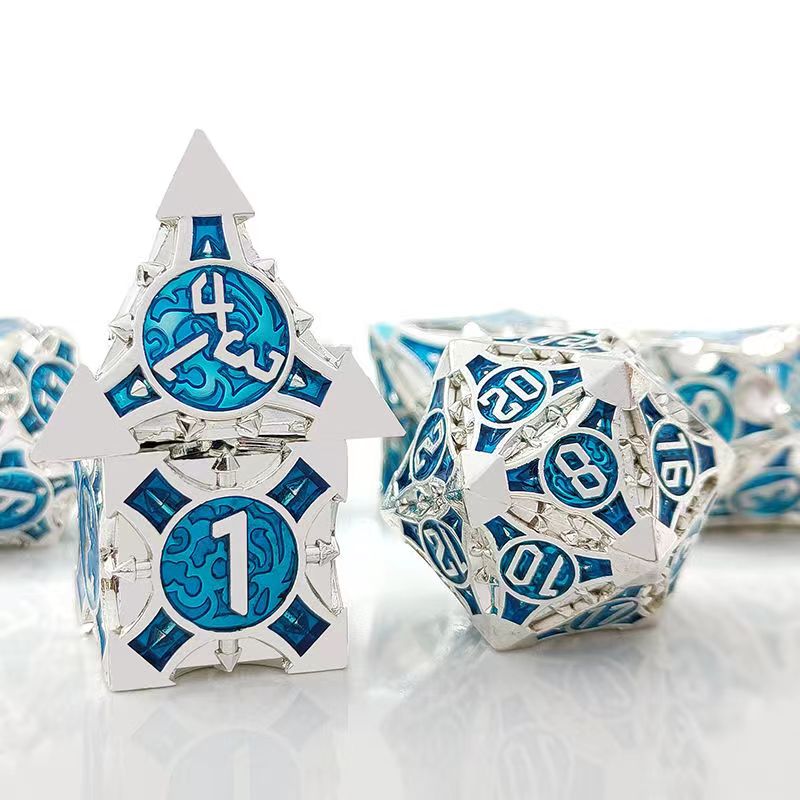 7 Pcs Cosplay D4-D20 DND Brass - Dice Set Polyhedral ulasan dan harga