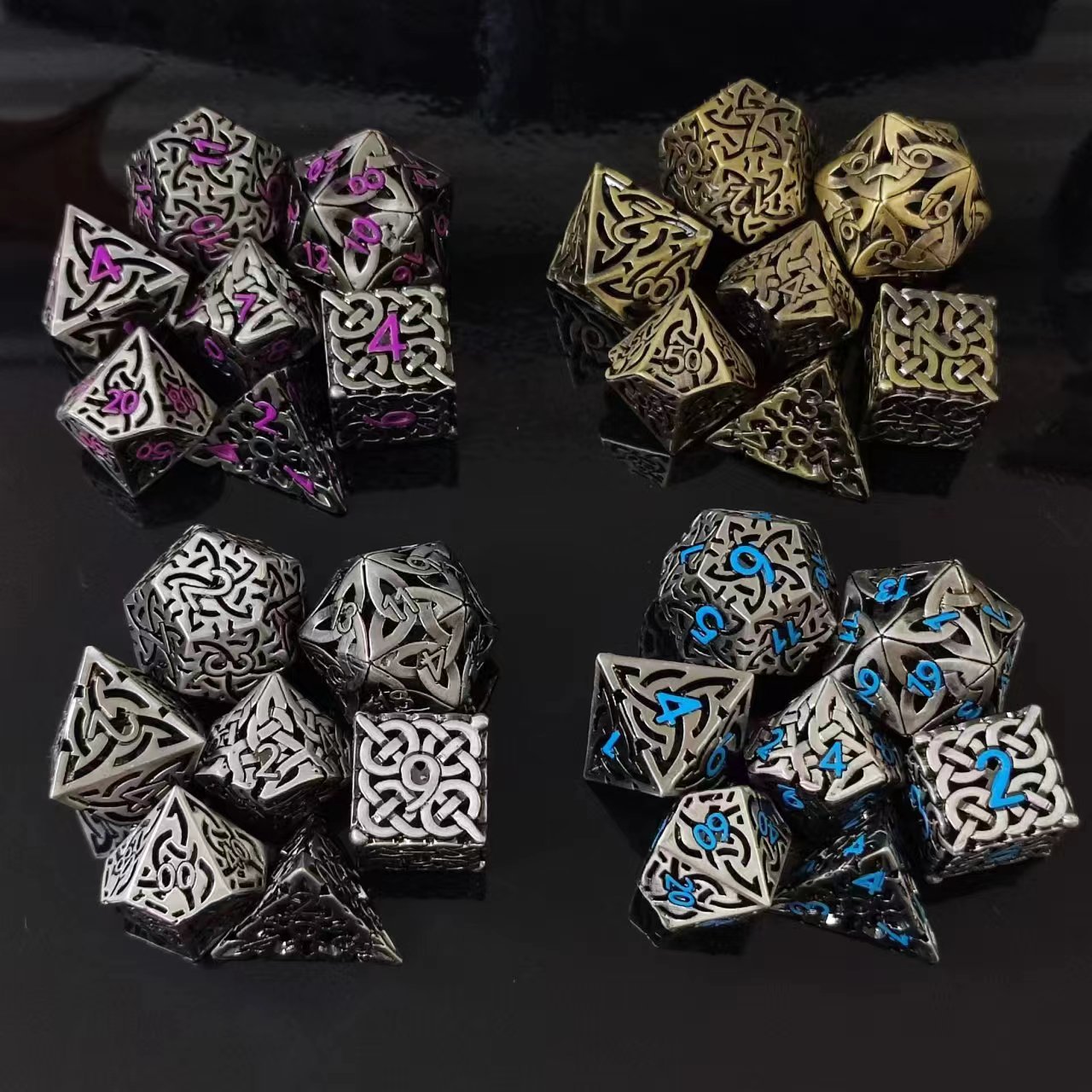 7 Pcs Cosplay D4-D20 DND Brass - Dice Set Polyhedral ulasan dan harga