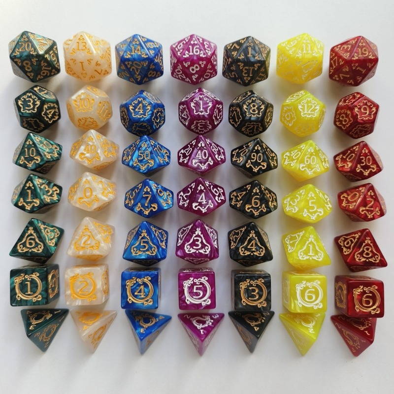 7Pcs Dragon Pattern Polyhedral - Dice Set Polyhedral ulasan dan harga