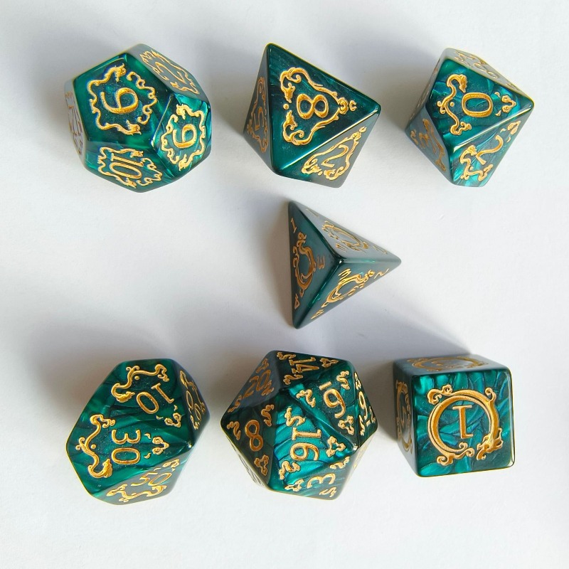 7Pcs Dragon Pattern Polyhedral - Dice Set Polyhedral ulasan dan harga