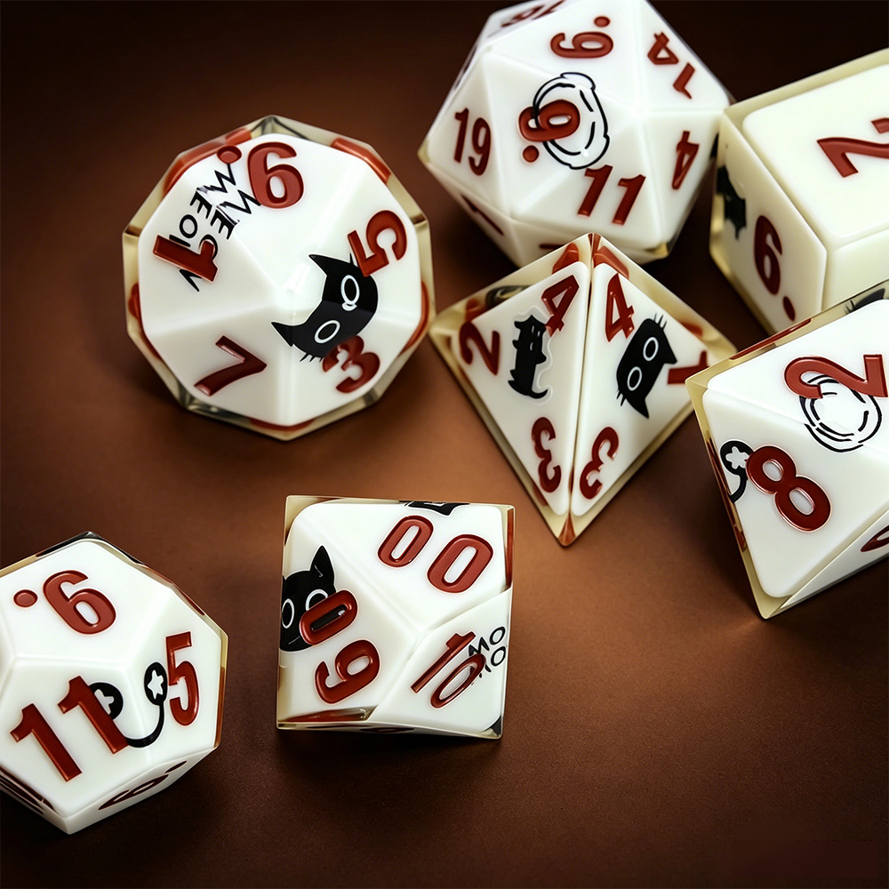 7pcs Magic Academy Cat Polyhed - Dice Set Polyhedral ulasan dan harga