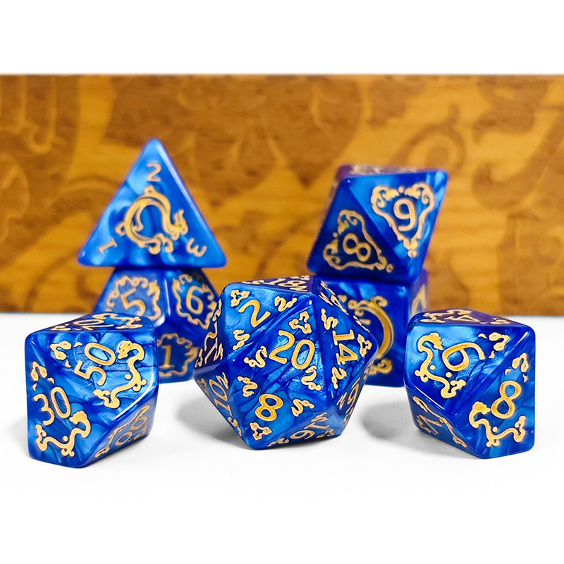 7Pcs Set DND Dice Dragon Patte - Dice Set Polyhedral ulasan dan harga