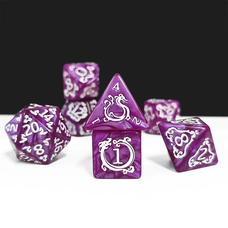 7Pcs Set DND Dice Dragon Patte - Dice Set Polyhedral ulasan dan harga