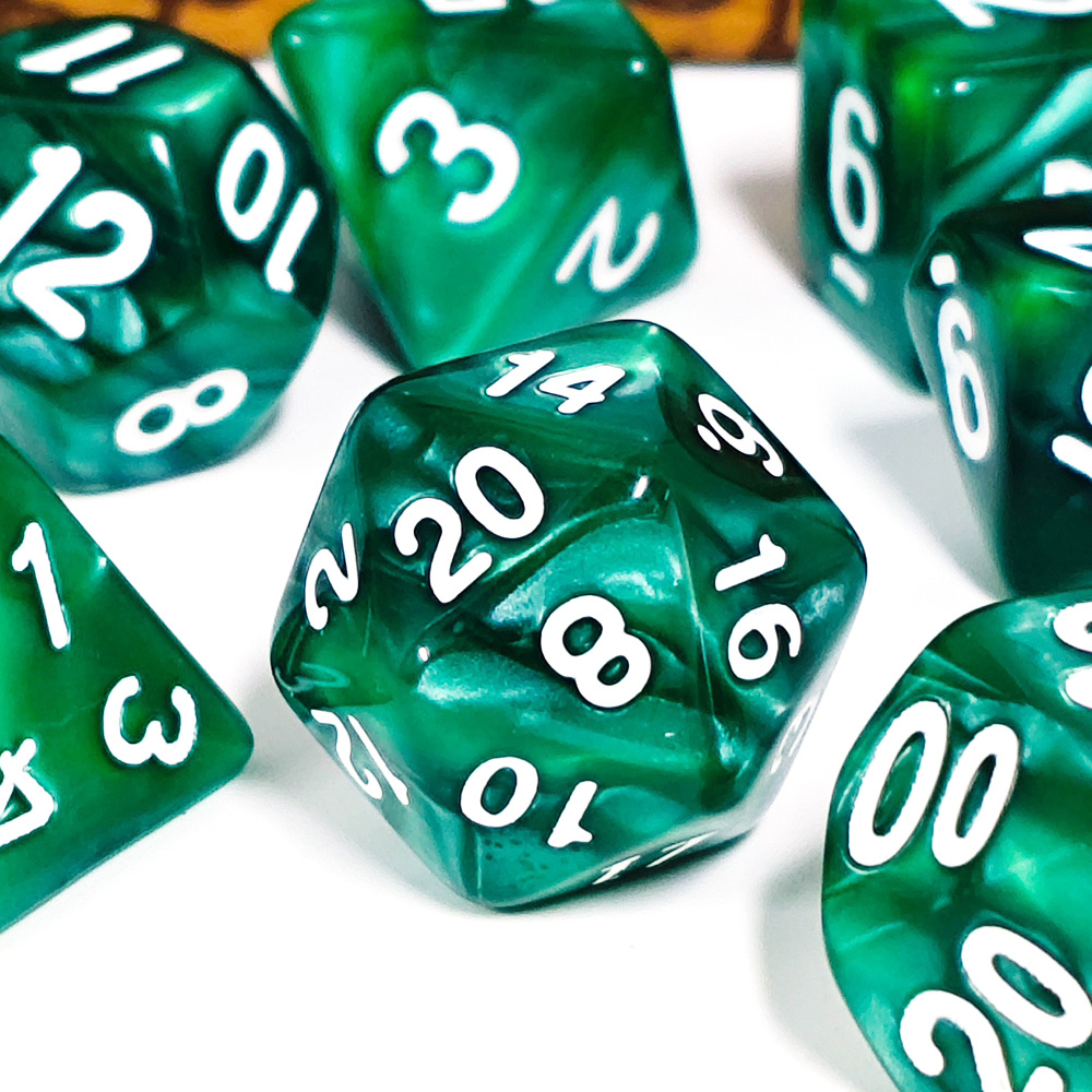 7Pcs/Set Pearl Dice Polyhedral - Dice Set Polyhedral ulasan dan harga