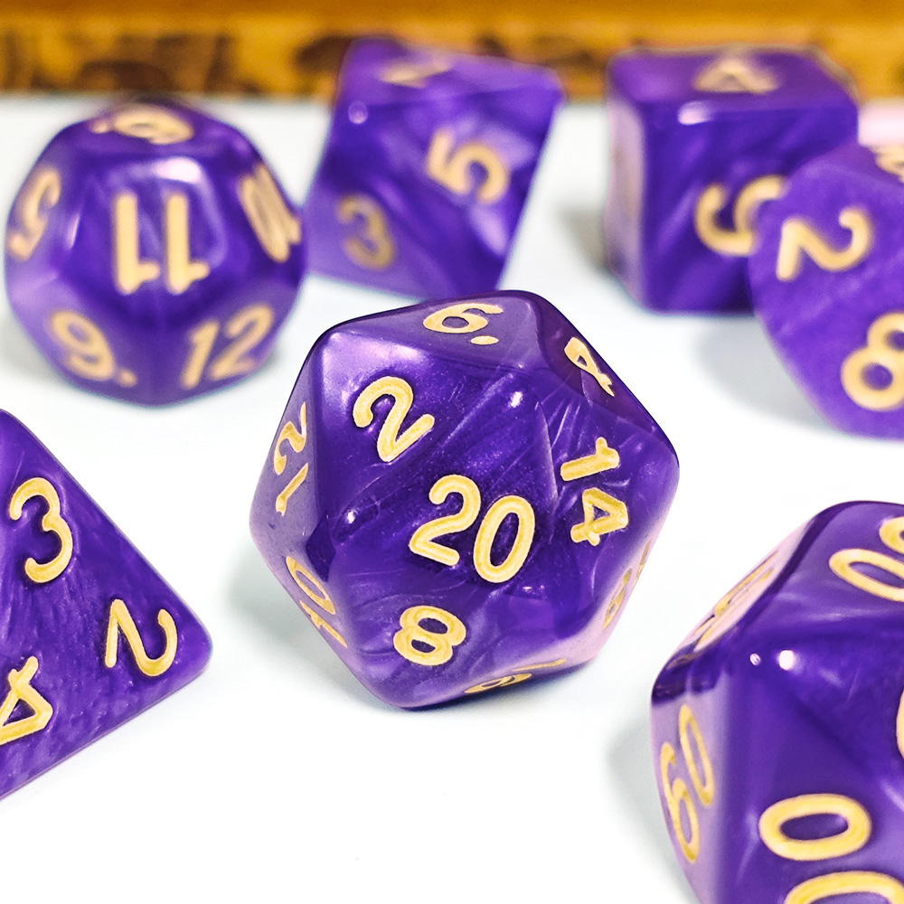 7Pcs/Set Pearl Dice Polyhedral - Dice Set Polyhedral ulasan dan harga