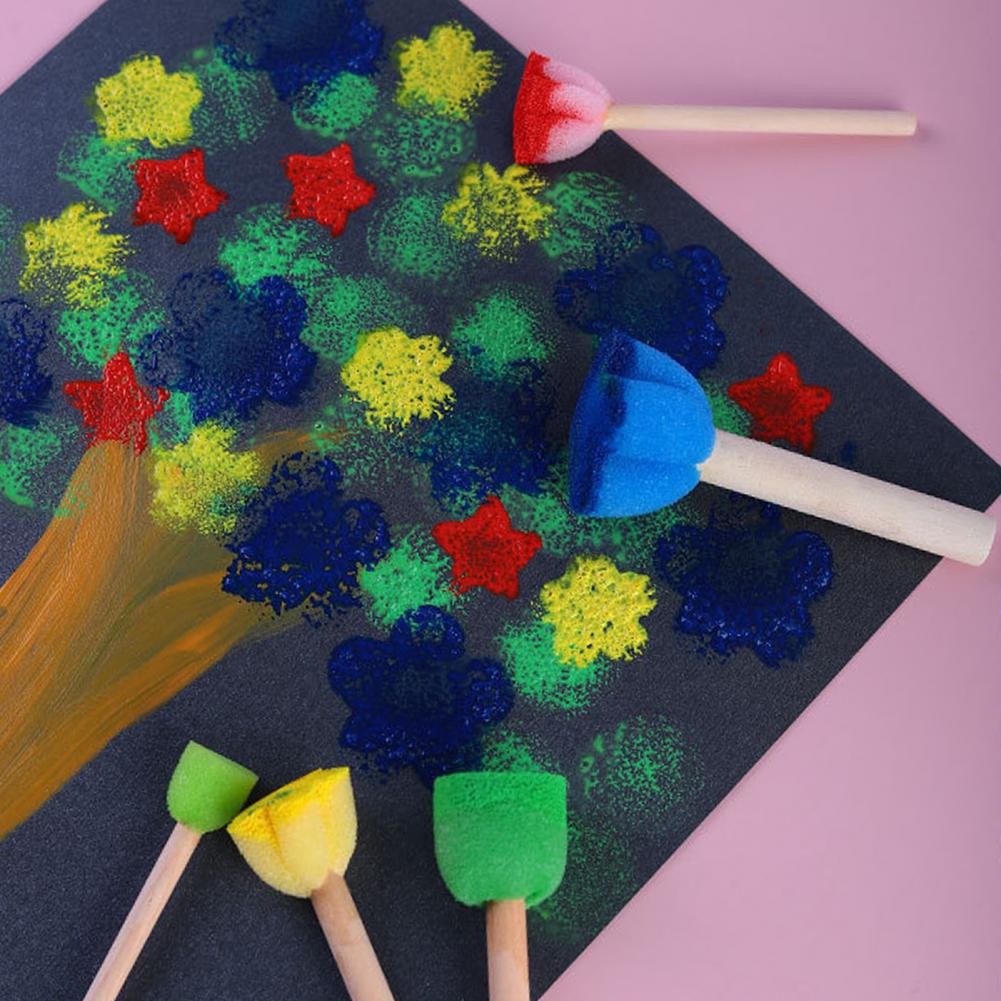 5Pcs/set Art Paint Sponge Stam - Miniature Painting Set ulasan dan harga