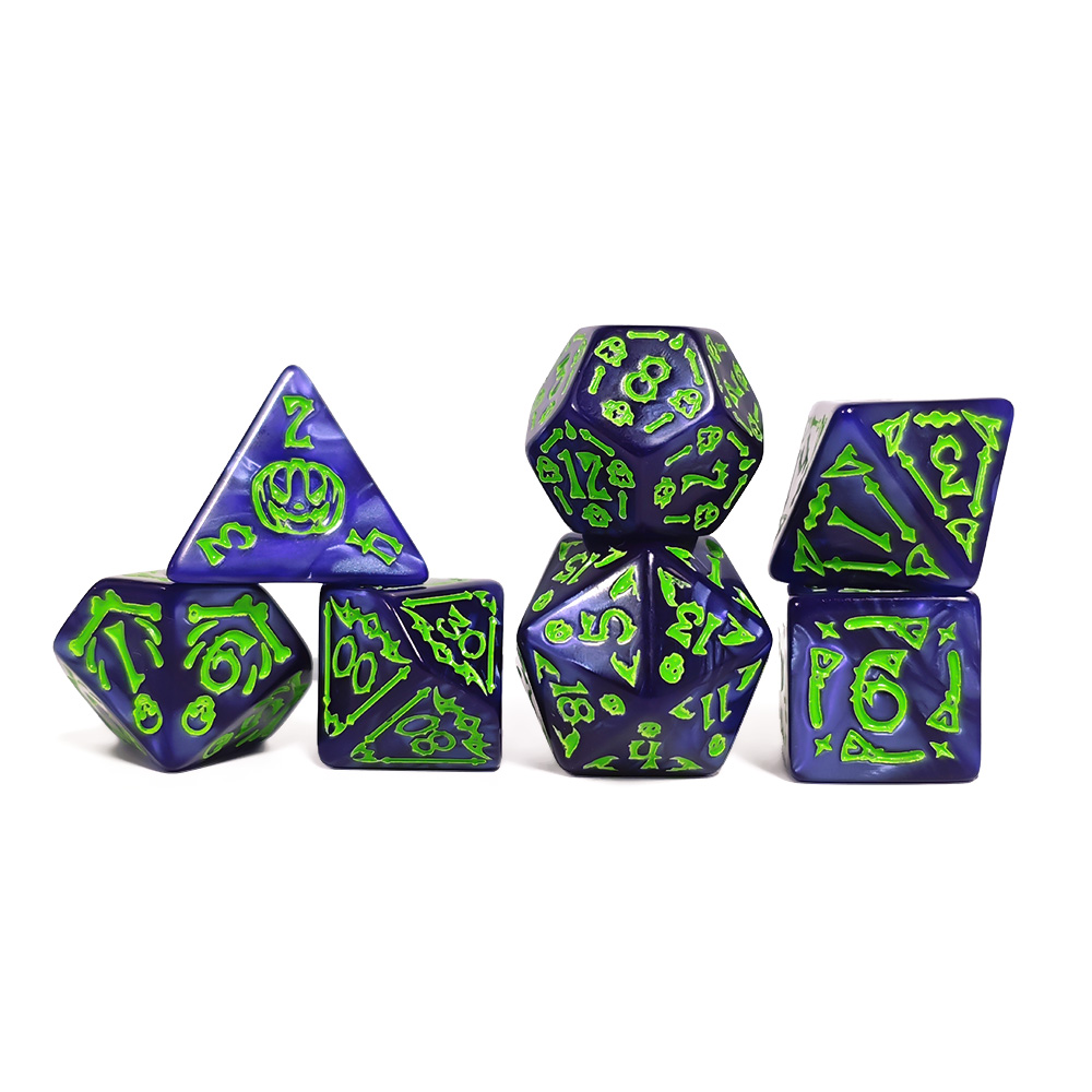 Cthulhu Dark Blue & Neon Green - Dice Set Polyhedral ulasan dan harga