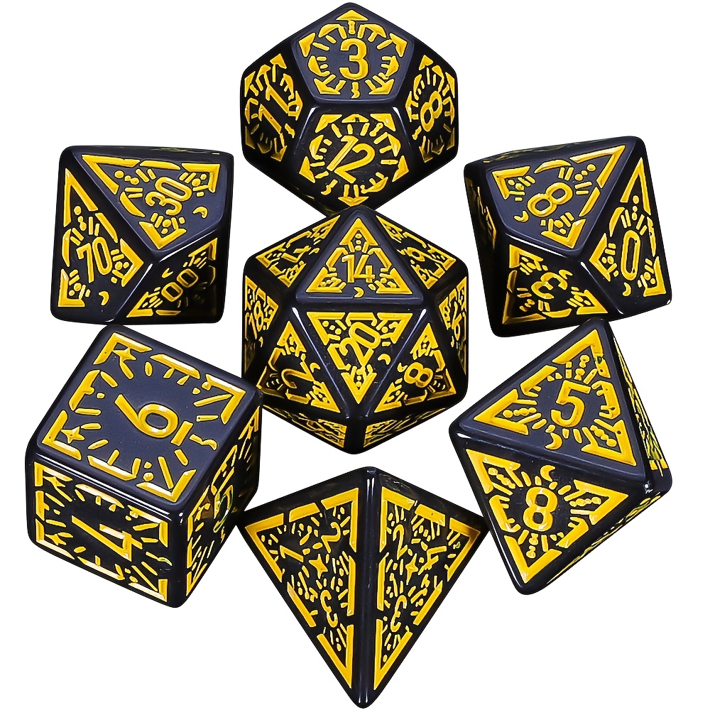 DND Dice Set -7pc Carved Patte - Dice Set Polyhedral ulasan dan harga