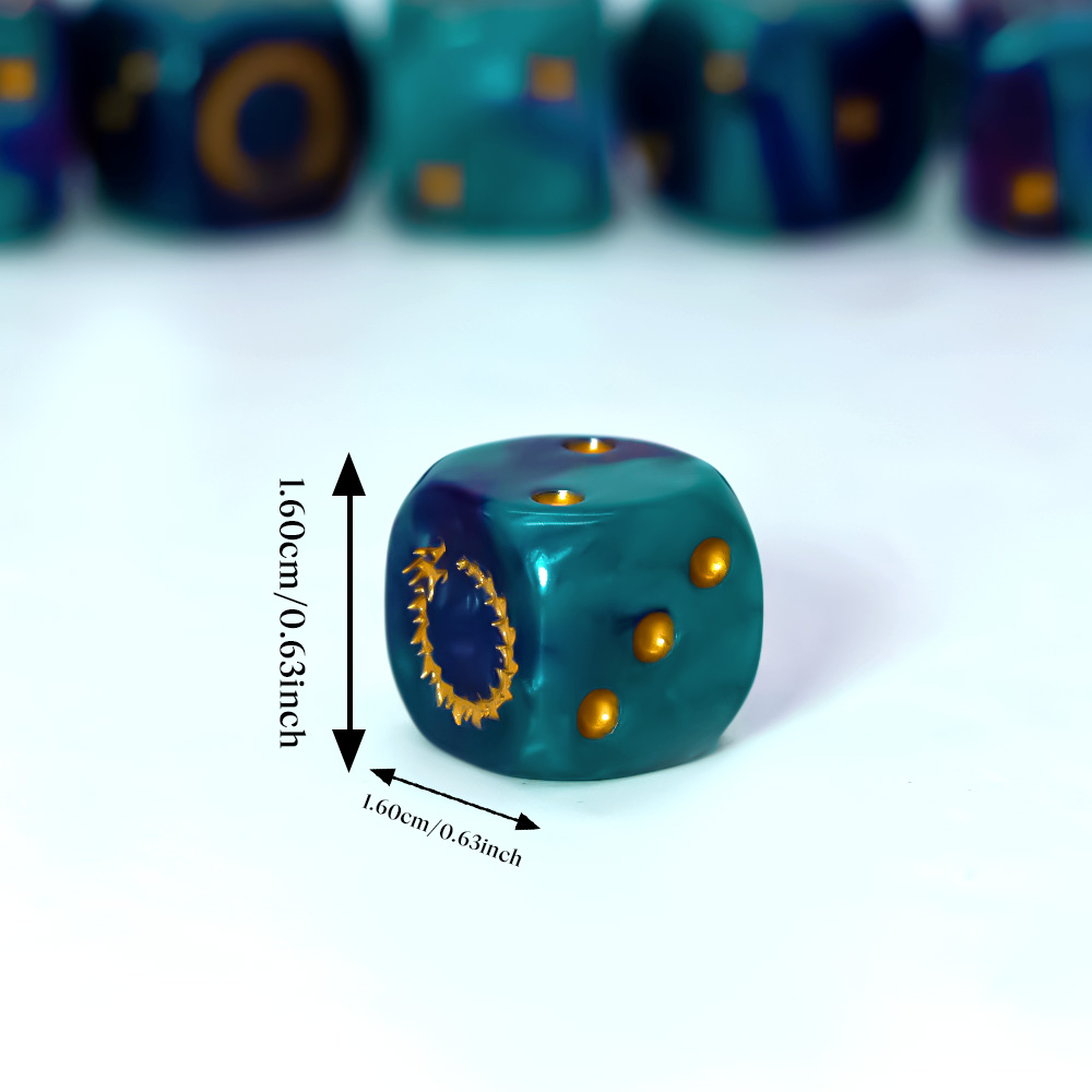 6Pcs Deep Sea Gold Flame D6 Di - Dice Set Polyhedral ulasan dan harga