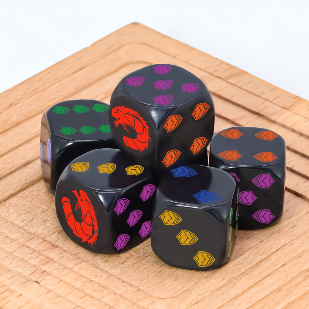 6Pcs Dragon Shield Crest Polyh - Dice Set Polyhedral ulasan dan harga