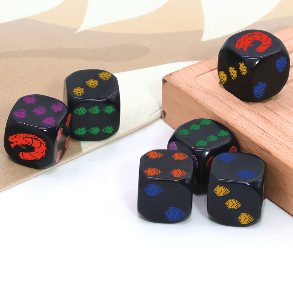 6Pcs Dragon Shield Crest Polyh - Dice Set Polyhedral ulasan dan harga