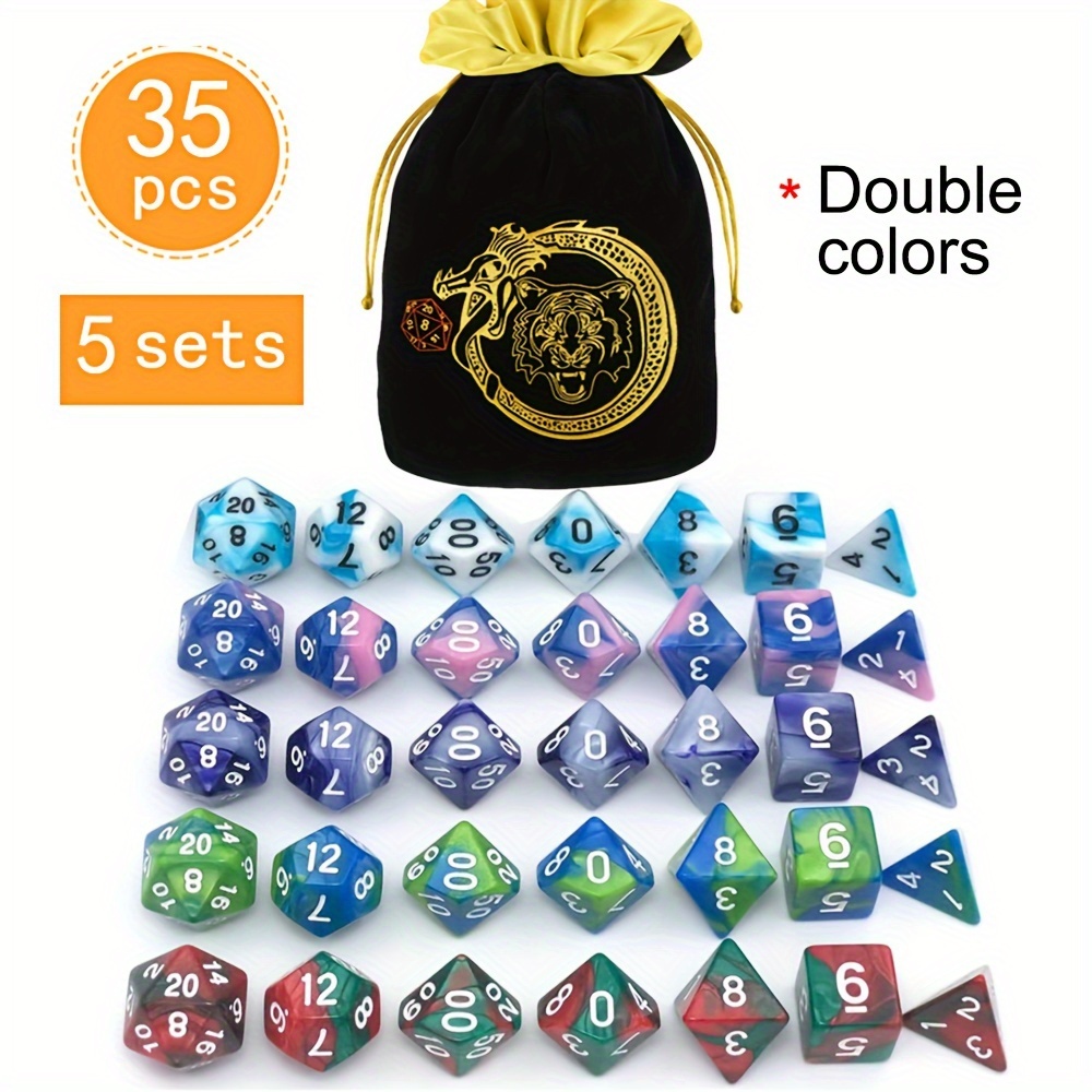 DND 5 Sets 35 Pcs Polyhedral D - Dice Set Polyhedral ulasan dan harga