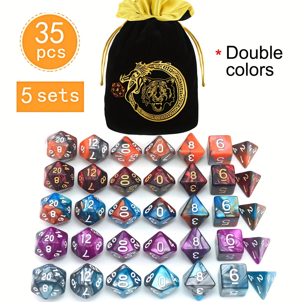 DND 5 Sets 35 Pcs Polyhedral D - Dice Set Polyhedral ulasan dan harga