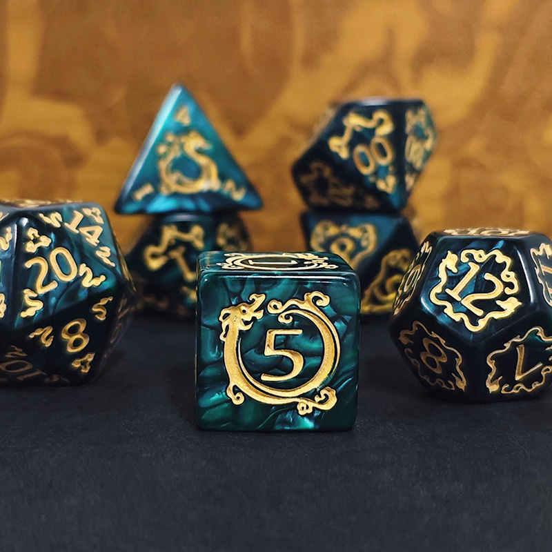 7pcs DND Dice 7Pcs/set Dragon  - Dice Set Polyhedral ulasan dan harga